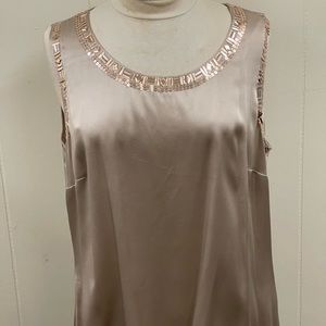 Elena Miro champagne silk blouse